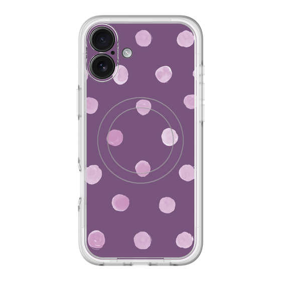 スリムプロテクションプレミアムケース with MagSafe［ 水彩ドット・レトロカラー - Purple ］