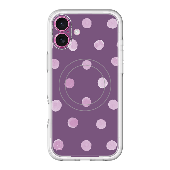 スリムプロテクションプレミアムケース with MagSafe［ 水彩ドット・レトロカラー - Purple ］