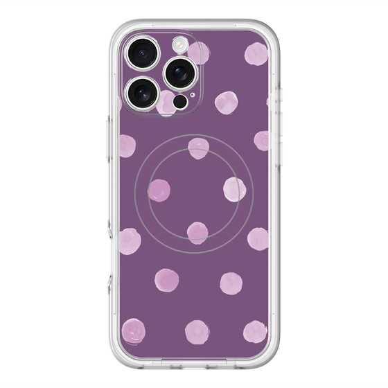 スリムプロテクションプレミアムケース with MagSafe［ 水彩ドット・レトロカラー - Purple ］