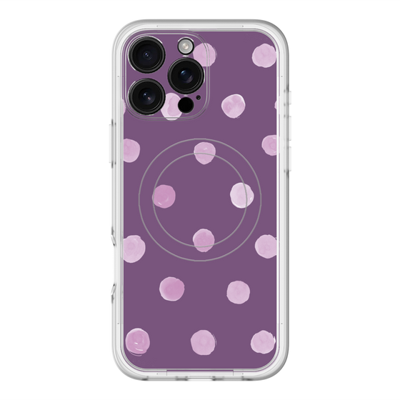 スリムプロテクションプレミアムケース with MagSafe［ 水彩ドット・レトロカラー - Purple ］