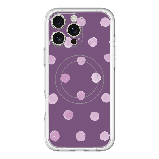 スリムプロテクションプレミアムケース with MagSafe［ 水彩ドット・レトロカラー - Purple ］