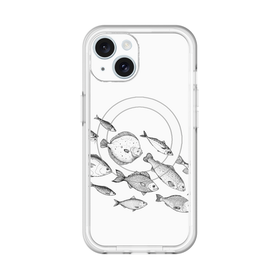 スリムプロテクションプレミアムケース with MagSafe［ Coexist No.2 - White ］