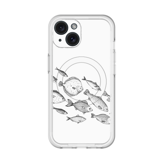 スリムプロテクションプレミアムケース with MagSafe［ Coexist No.2 - White ］
