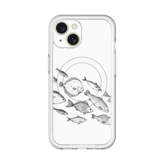 スリムプロテクションプレミアムケース with MagSafe［ Coexist No.2 - White ］