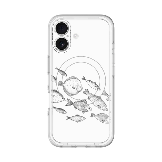 スリムプロテクションプレミアムケース with MagSafe［ Coexist No.2 - White ］