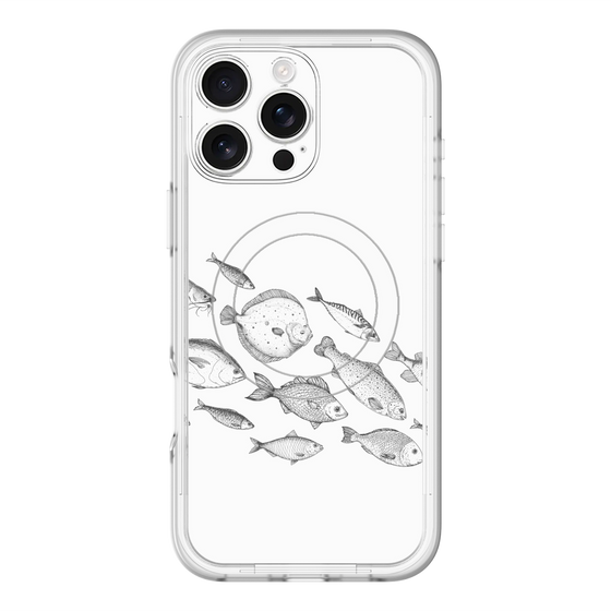 スリムプロテクションプレミアムケース with MagSafe［ Coexist No.2 - White ］