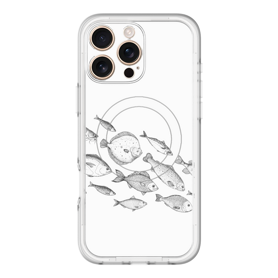 スリムプロテクションプレミアムケース with MagSafe［ Coexist No.2 - White ］