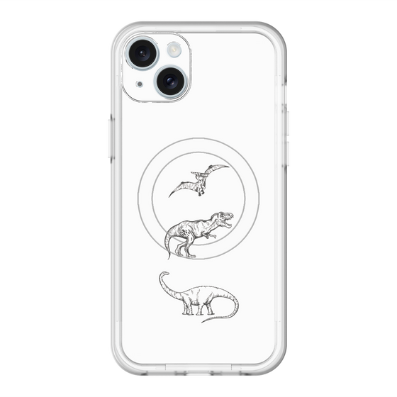 スリムプロテクションプレミアムケース with MagSafe［ Dinosaurs No.1 - White ］