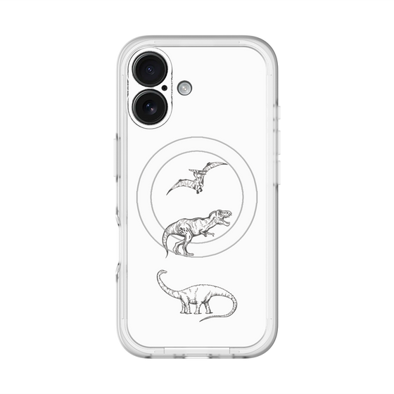 スリムプロテクションプレミアムケース with MagSafe［ Dinosaurs No.1 - White ］