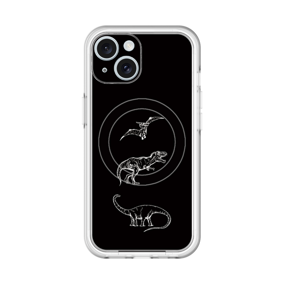 スリムプロテクションプレミアムケース with MagSafe［ Dinosaurs No.1 - Black ］