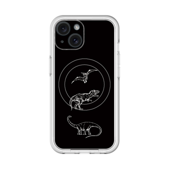 スリムプロテクションプレミアムケース with MagSafe［ Dinosaurs No.1 - Black ］