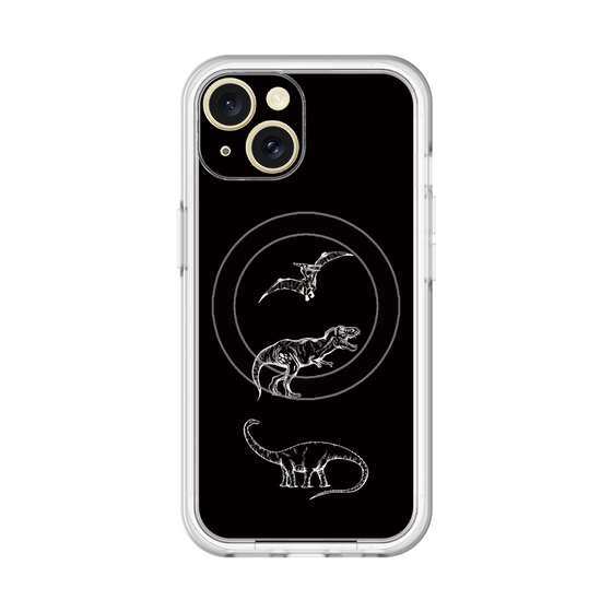 スリムプロテクションプレミアムケース with MagSafe［ Dinosaurs No.1 - Black ］