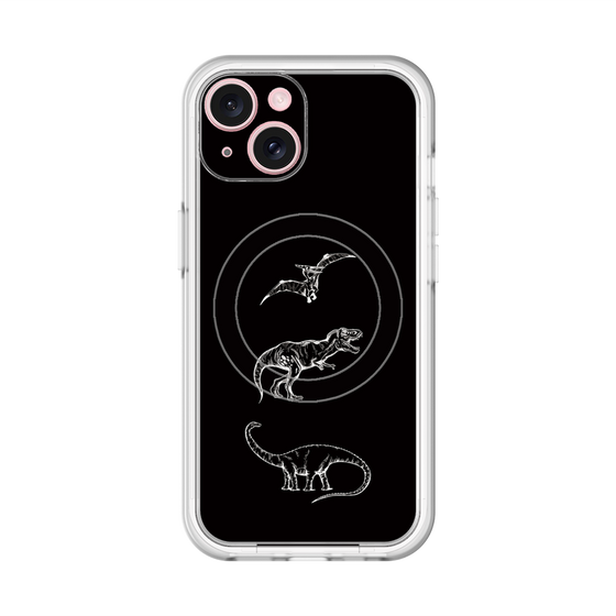 スリムプロテクションプレミアムケース with MagSafe［ Dinosaurs No.1 - Black ］