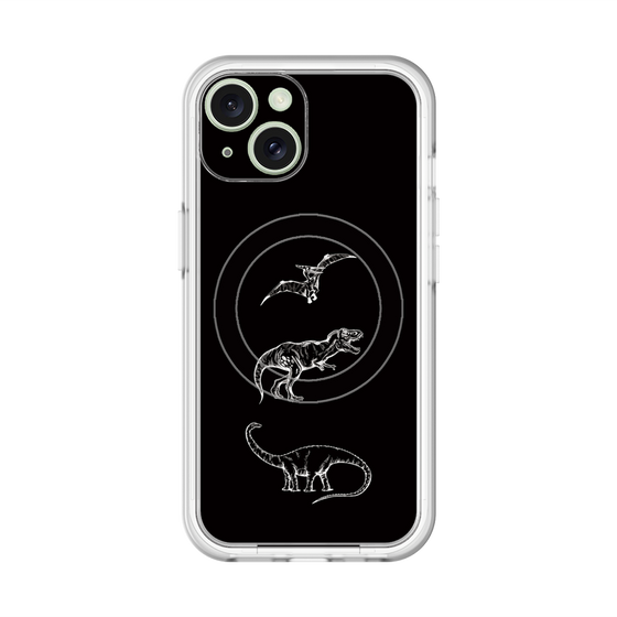 スリムプロテクションプレミアムケース with MagSafe［ Dinosaurs No.1 - Black ］
