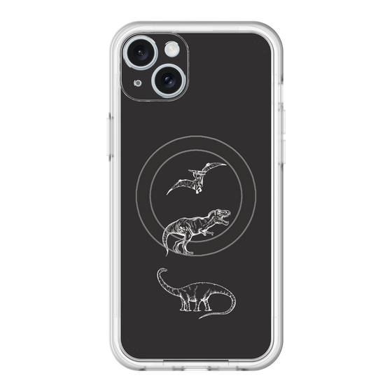 スリムプロテクションプレミアムケース with MagSafe［ Dinosaurs No.1 - Black ］