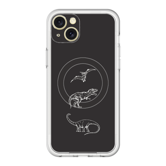 スリムプロテクションプレミアムケース with MagSafe［ Dinosaurs No.1 - Black ］