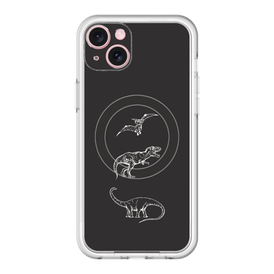 スリムプロテクションプレミアムケース with MagSafe［ Dinosaurs No.1 - Black ］