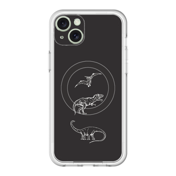 スリムプロテクションプレミアムケース with MagSafe［ Dinosaurs No.1 - Black ］