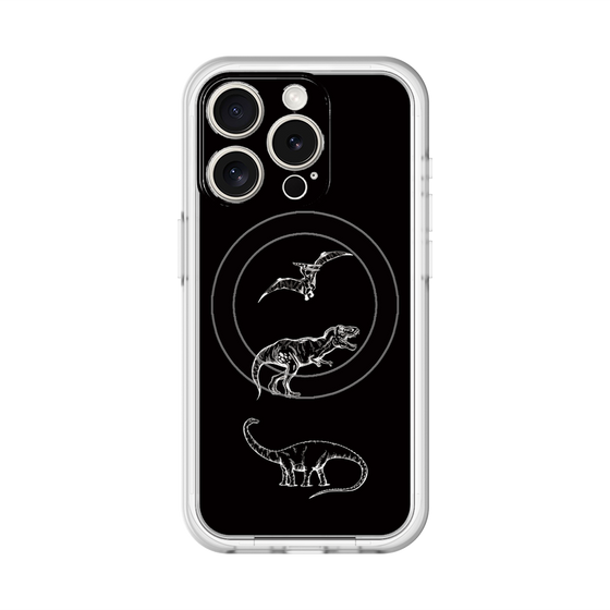スリムプロテクションプレミアムケース with MagSafe［ Dinosaurs No.1 - Black ］