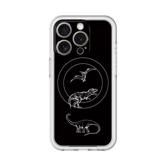 スリムプロテクションプレミアムケース with MagSafe［ Dinosaurs No.1 - Black ］