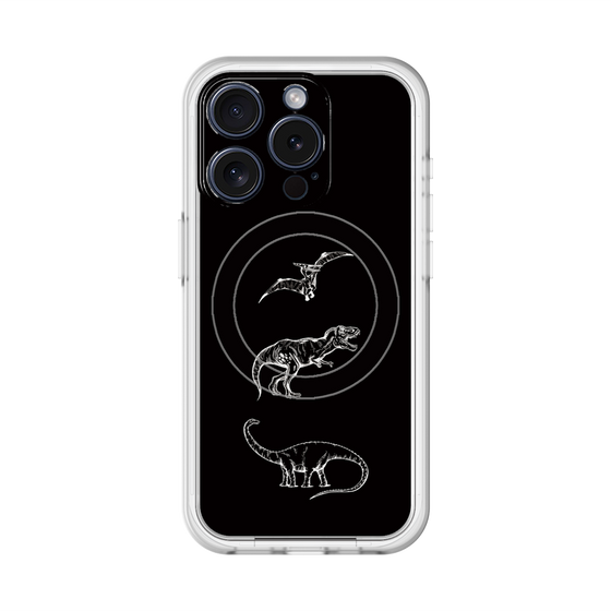 スリムプロテクションプレミアムケース with MagSafe［ Dinosaurs No.1 - Black ］