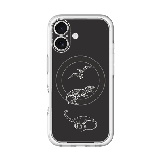 スリムプロテクションプレミアムケース with MagSafe［ Dinosaurs No.1 - Black ］