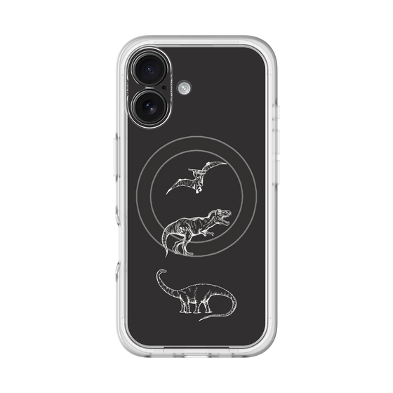 スリムプロテクションプレミアムケース with MagSafe［ Dinosaurs No.1 - Black ］
