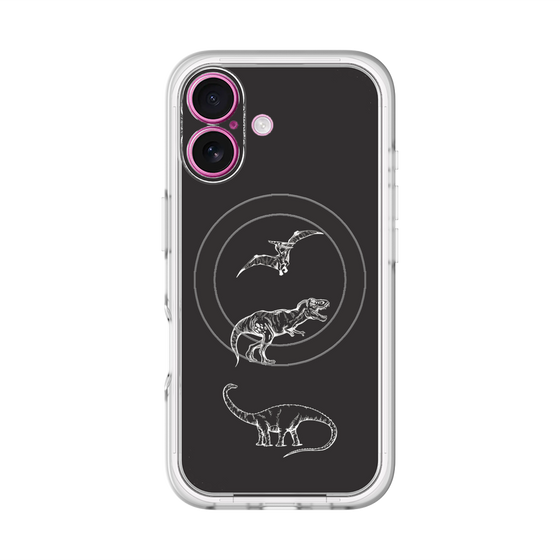 スリムプロテクションプレミアムケース with MagSafe［ Dinosaurs No.1 - Black ］