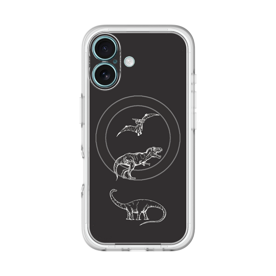 スリムプロテクションプレミアムケース with MagSafe［ Dinosaurs No.1 - Black ］