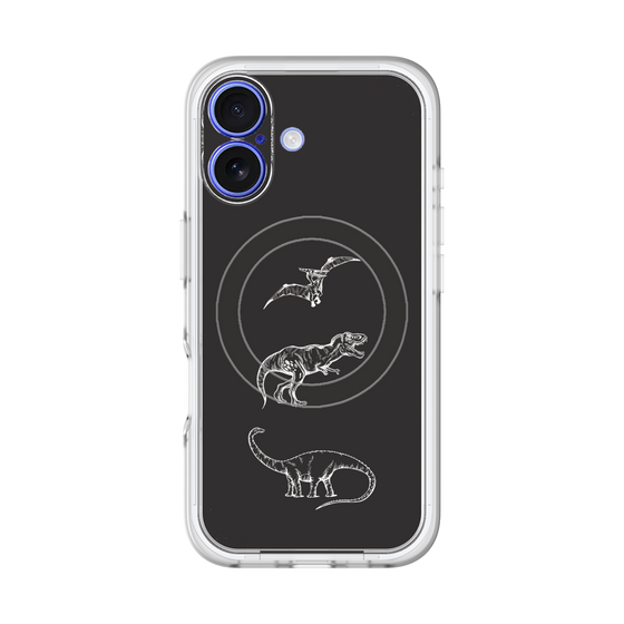 スリムプロテクションプレミアムケース with MagSafe［ Dinosaurs No.1 - Black ］