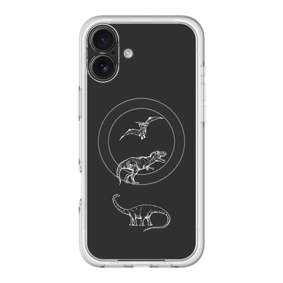 スリムプロテクションプレミアムケース with MagSafe［ Dinosaurs No.1 - Black ］