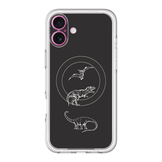 スリムプロテクションプレミアムケース with MagSafe［ Dinosaurs No.1 - Black ］