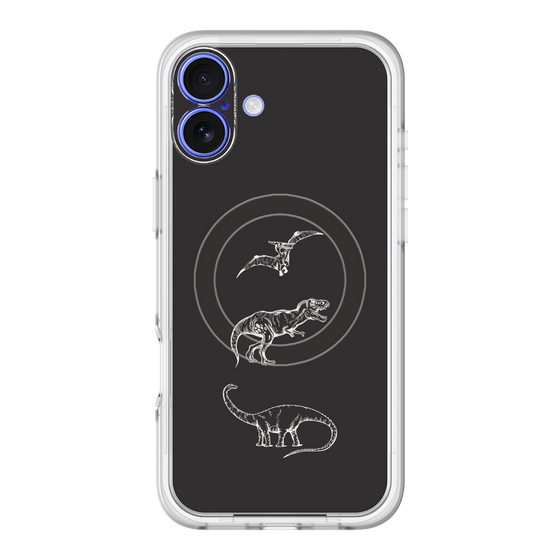スリムプロテクションプレミアムケース with MagSafe［ Dinosaurs No.1 - Black ］