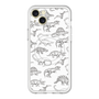スリムプロテクションプレミアムケース with MagSafe［ Dinosaurs No.2 - White ］