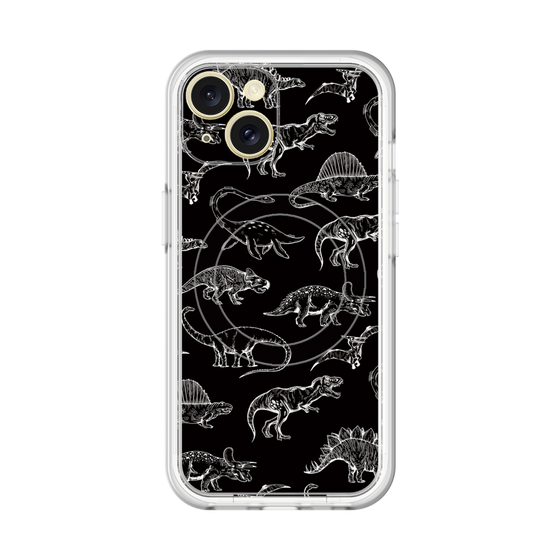 スリムプロテクションプレミアムケース with MagSafe［ Dinosaurs No.2 - Black ］