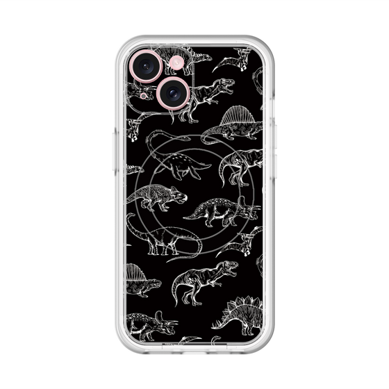 スリムプロテクションプレミアムケース with MagSafe［ Dinosaurs No.2 - Black ］