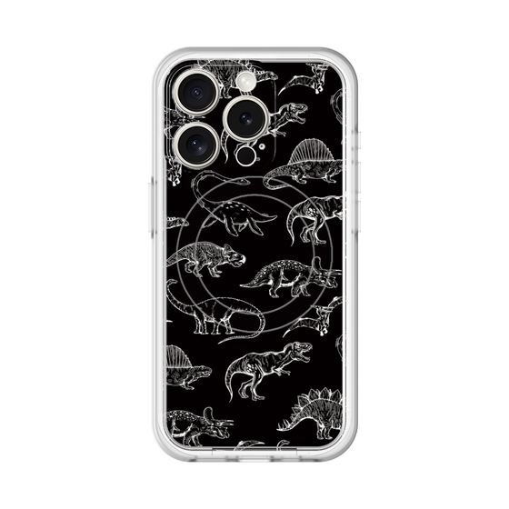 スリムプロテクションプレミアムケース with MagSafe［ Dinosaurs No.2 - Black ］
