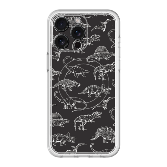 スリムプロテクションプレミアムケース with MagSafe［ Dinosaurs No.2 - Black ］