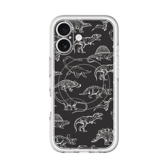 スリムプロテクションプレミアムケース with MagSafe［ Dinosaurs No.2 - Black ］