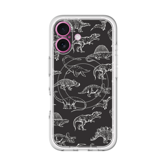 スリムプロテクションプレミアムケース with MagSafe［ Dinosaurs No.2 - Black ］