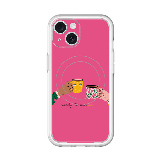 スリムプロテクションプレミアムケース with MagSafe［ Teatime - Pink ］