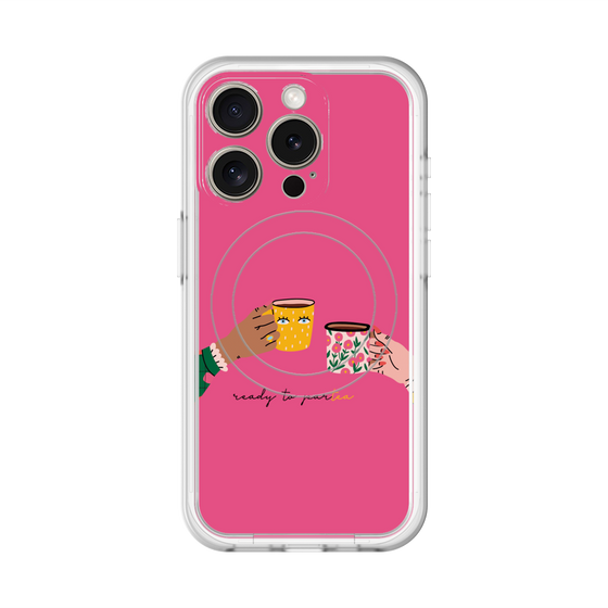 スリムプロテクションプレミアムケース with MagSafe［ Teatime - Pink ］