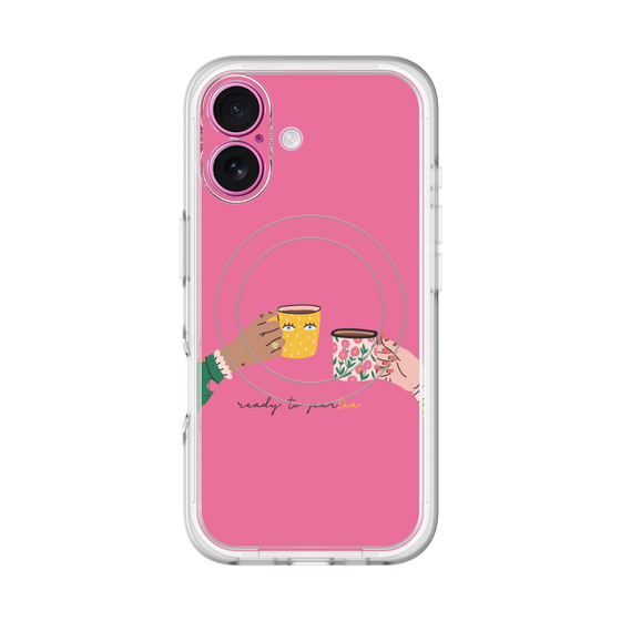 スリムプロテクションプレミアムケース with MagSafe［ Teatime - Pink ］