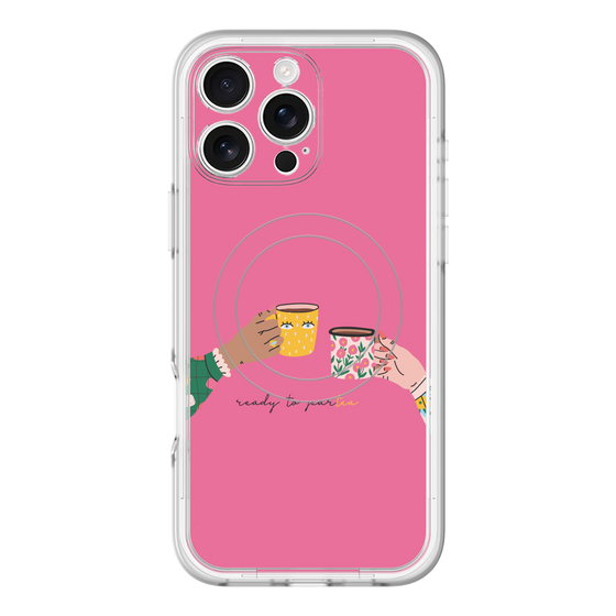 スリムプロテクションプレミアムケース with MagSafe［ Teatime - Pink ］