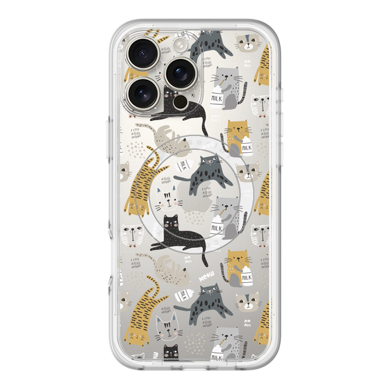 スリムプロテクションプレミアムケース with MagSafe［ Funny Cats - 01 ］