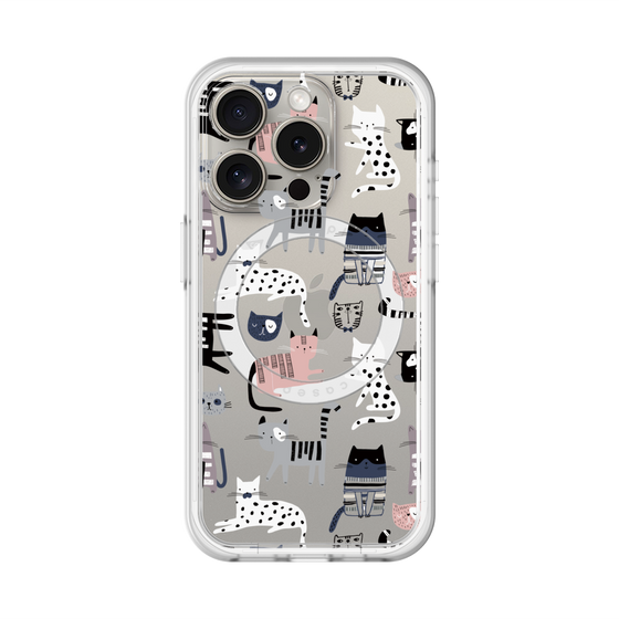 スリムプロテクションプレミアムケース with MagSafe［ Funny Cats - 03 ］