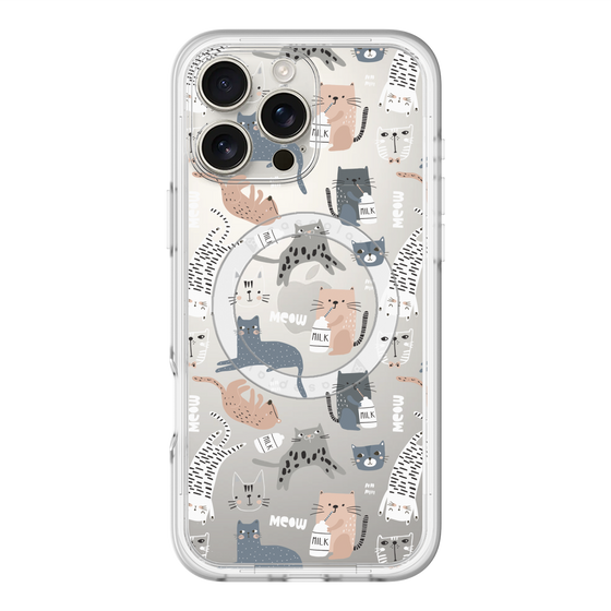 スリムプロテクションプレミアムケース with MagSafe［ Funny Cats - 05 ］