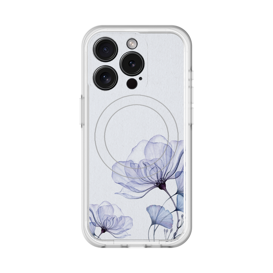 スリムプロテクションプレミアムケース with MagSafe［ Natural Flower - blue ］