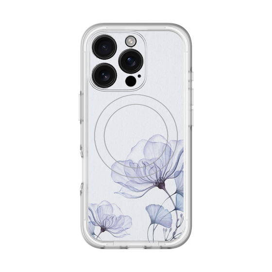スリムプロテクションプレミアムケース with MagSafe［ Natural Flower - blue ］