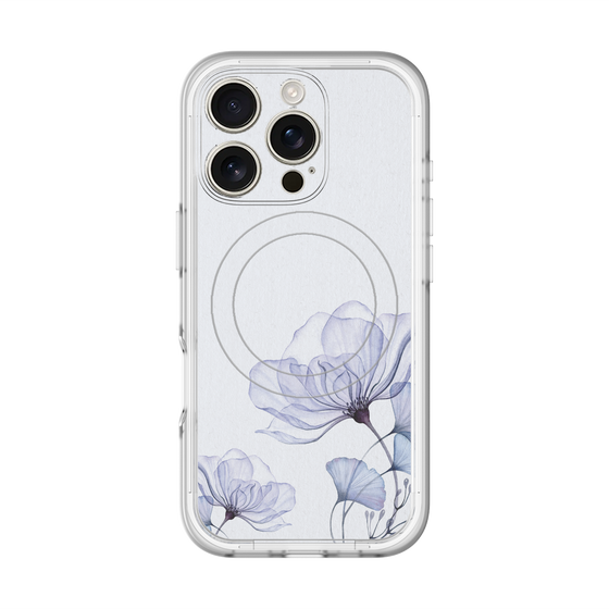 スリムプロテクションプレミアムケース with MagSafe［ Natural Flower - blue ］